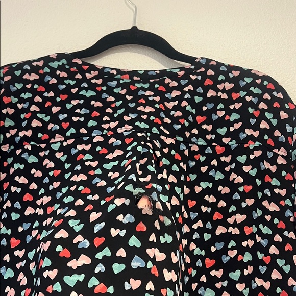 New York & Company Black Heart Print Blouse - Picture 8 of 8